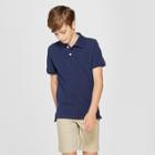 Boys' Short Sleeve Pique Uniform Polo Shirt - Cat & Jack Navy (blue)