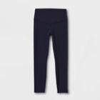 Girls' High-waisted Leggings - All In Motion Navy