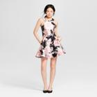 Women's Floral Print Choker Neck Satin Dress - Lots Of Love By Speechless (juniors') Black