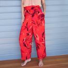 Women's Floral Print High-rise Wide Leg Cropped Pull-on Pants - A New Day Red S, Women's,