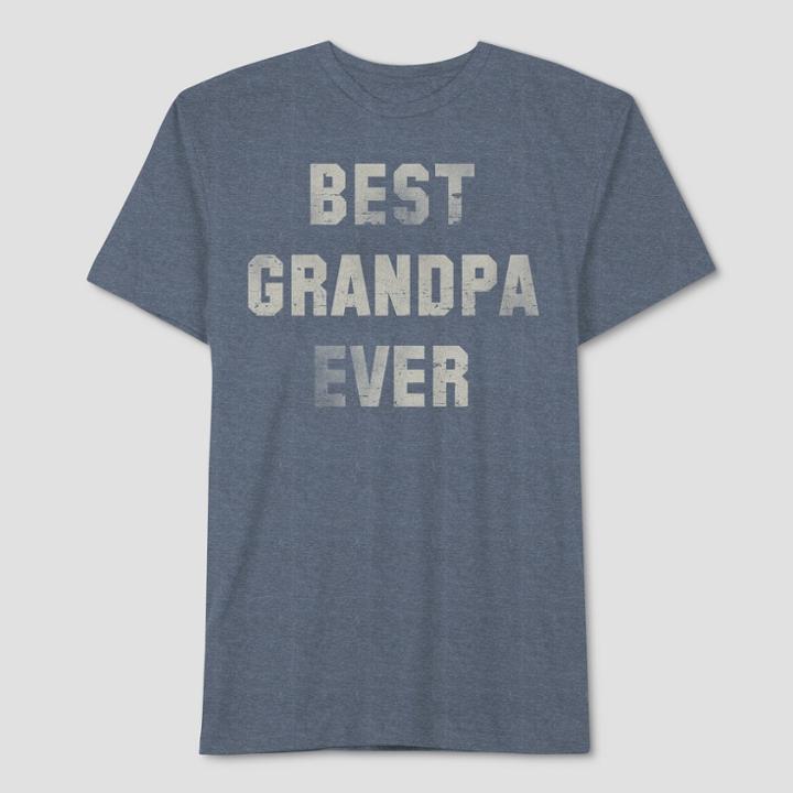 Men's Well Worn Father's Day Best Grandpa Ever Short Sleeve T-shirt - Sky Navy