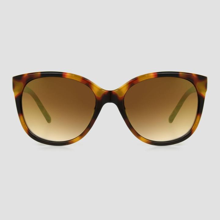 Women's Tortoise Shell Print Glossy Plastic Cateye Sunglasses - Universal Thread Brown