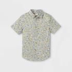 Oversizeboys' Button-down Short Sleeve Shirt - Cat & Jack Blue/white