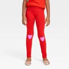 Girls' Valentine's Day 'heart' Leggings - Cat & Jack Red