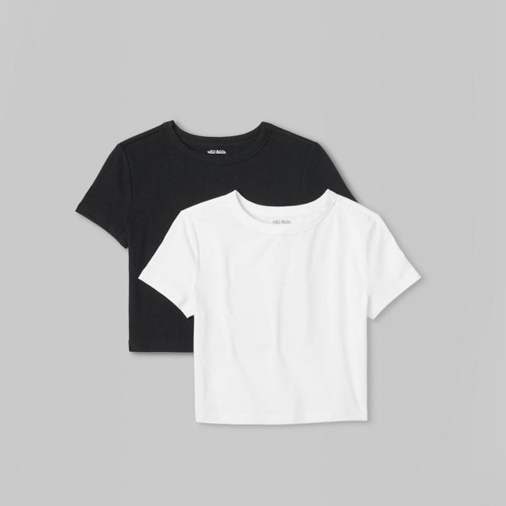Women's Short Sleeve 2pk Bundle T-shirt - Wild Fable Xxs, One Color
