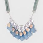 Suede, Glitzy, And Leaves Short Necklace - A New Day,