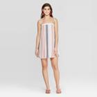 Women's Striped Tie Strap Shift Dress - Xhilaration Blush Blue