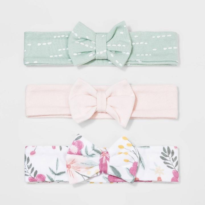 Baby Girls' 3pk Meadow Hairband - Cloud Island Pink Newborn