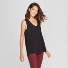 Women's Relaxed V-neck Tank - A New Day Black