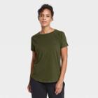 Women's Essential Crewneck Short Sleeve T-shirt - All In Motion Olive Green