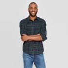 Men's Plaid Standard Fit Long Sleeve 1-pocket Flannel Button-down Shirt - Goodfellow & Co Mint Gel 2xl, Men's, Green Gel