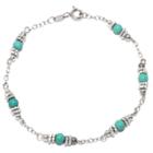 Target Sterling Silver Beaded Bracelet - Turquoise/silver (7.5), Girl's, Turquoise/sterling