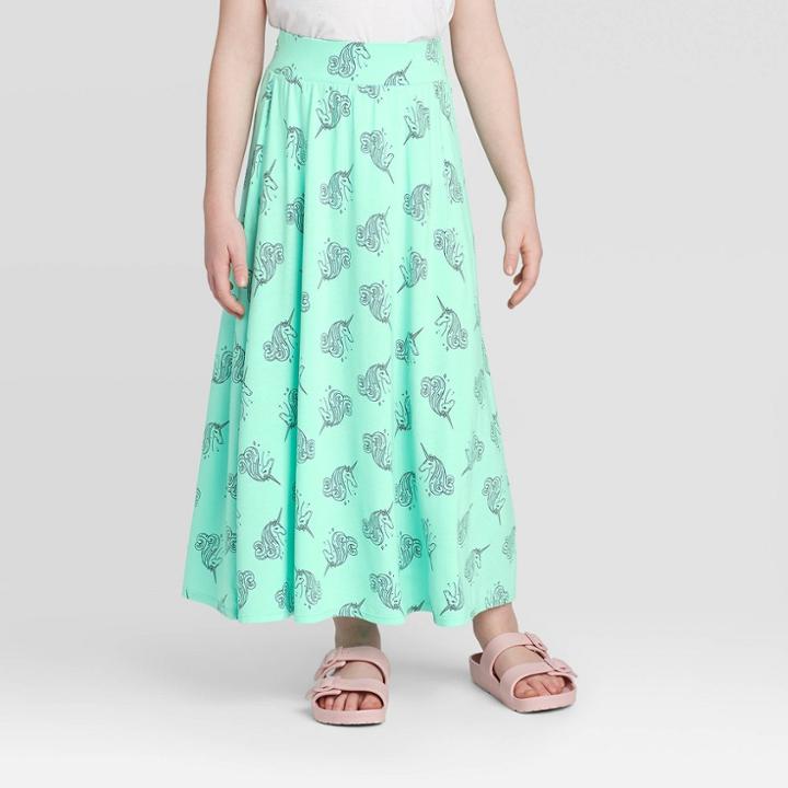 Girls' Unicorn Maxi Skirt - Cat & Jack Mint Xs, Girl's, Green