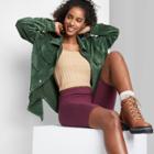 Women's Button-front Cord Shirt Jacket - Wild Fable Dark Green