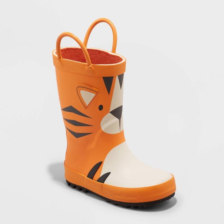 Toddler Boys' Pull-on Rain Boots - Cat & Jack Orange