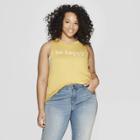Women's Plus Size Be Happy Tank Top - Grayson Threads (juniors') - Yellow