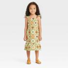 Toddler Girls' Quilt Print Ruffle Sleeve Dress - Cat & Jack Green
