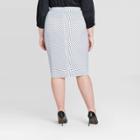 Women's Plus Size Polka Dot A-line Midi Skirt - Who What Wear Blue
