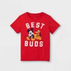 Toddler Boys' Disney Mickey Mouse & Friends Best Buds Short Sleeve Graphic T-shirt - Red 3t - Disney
