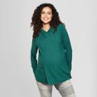 Maternity Long Sleeve Nursing Hooded Swing Sweatshirt - Isabel Maternity By Ingrid & Isabel Green