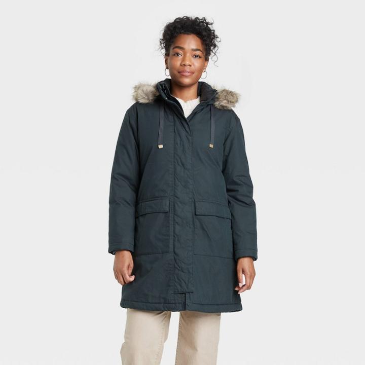 Women's Arctic Parka Jacket - Universal Thread Black Hematite