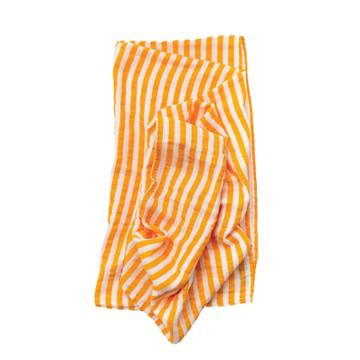 Clementine Kids Citrus Stripe Swaddle Wrap, Orange/white