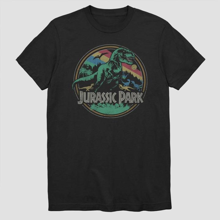 Men's Jurassic Park Circle Short Sleeve Graphic T-shirt - Black S, Men's,