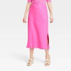 Women's Midi A-line Slip Skirt - A New Day Pink