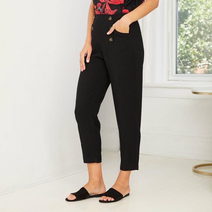 Women's High-rise Tapered Pants - Who What Wear Black