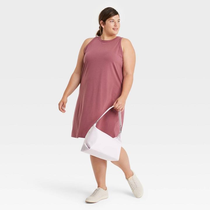 Women's Plus Size Knit Tank Dress - A New Day Purple