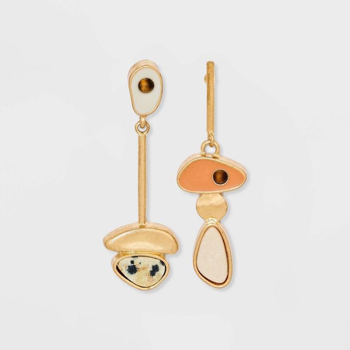 Semi-precious Linear Opal Mismatch Drop Earrings - Universal Thread ,