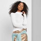 Women's Long Sleeve Mock Turtleneck Tissue T-shirt - Wild Fable Ivory Xs, Women's, Beige