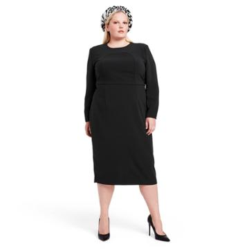 Women's Plus Size Strong Shoulder Midi Dress - Sergio Hudson X Target Black