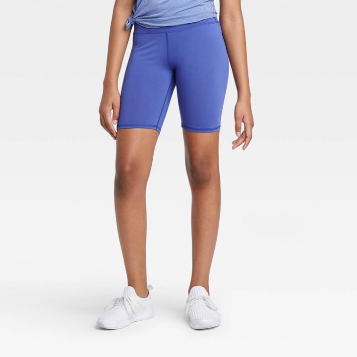 Girls' Bike Shorts - All In Motion Deep Periwinkle Xs, Girl's, Deep Purple