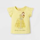Toddler Girls' Disney Princess Belle 'beauty Within' Short Sleeve Graphic T-shirt - Yellow