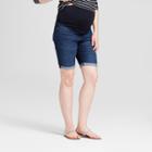 Maternity Crossover Panel Bermuda Jean Shorts - Isabel Maternity By Ingrid & Isabel Dark Wash 14, Women's, Blue