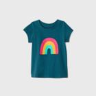 Toddler Girls' Rainbow Short Sleeve T-shirt - Cat & Jack Teal