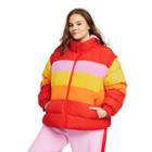 Women's Plus Size Color Block Puffer Jacket - Lego Collection X Target Red/yellow/orange/pink