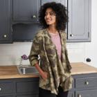 Women's Camo Print Long Sleeve Cargo Jacket - Knox Rose Green