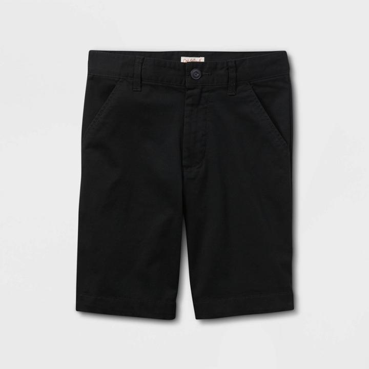 Boys' Regular Fit Flat Front Uniform Shorts - Cat & Jack Black