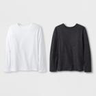 Boys' 2pk Adaptive Long Sleeve T-shirt - Cat & Jack Black/white