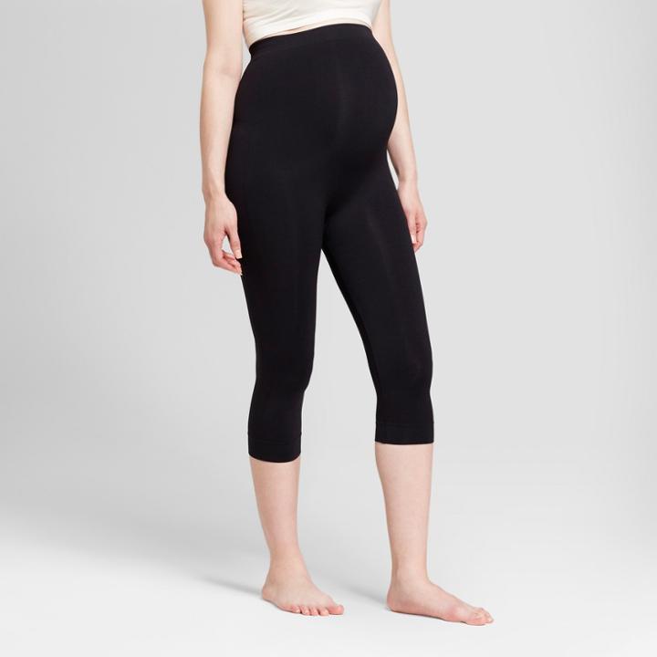 Target Maternity Seamless Belly Capri Leggings - Isabel Maternity By Ingrid & Isabel Black