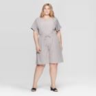 Women's Plus Size Short Sleeve V-neck Romper - Prologue Gray