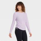 Women's Long Sleeve Ribbed Top With Side-cinch Detail - Joylab Dusty Purple
