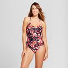 Women's Shirred Tie Back One Piece - Merona Navy (blue)