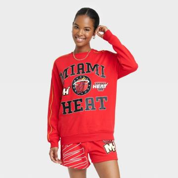 Women's Miami Heat Nba Graphic Sweatshirt - Red