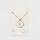 Mop Initial K Necklace 30+3 - A New Day Gold, Gold - K