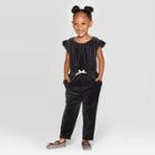 Oshkosh B'gosh Toddler Girls' Velour Jumpsuit - Black 12m, Toddler Girl's