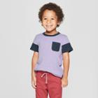 Toddler Boys' Short Sleeve T-shirt With Pocket - Cat & Jack Purple/navy