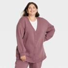 Women's Plus Size All Day Fleece Button-front Cardigan - A New Day